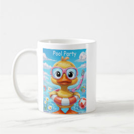 Caneca De Café Pato do Partido da Piscina de Caricatura com Snork