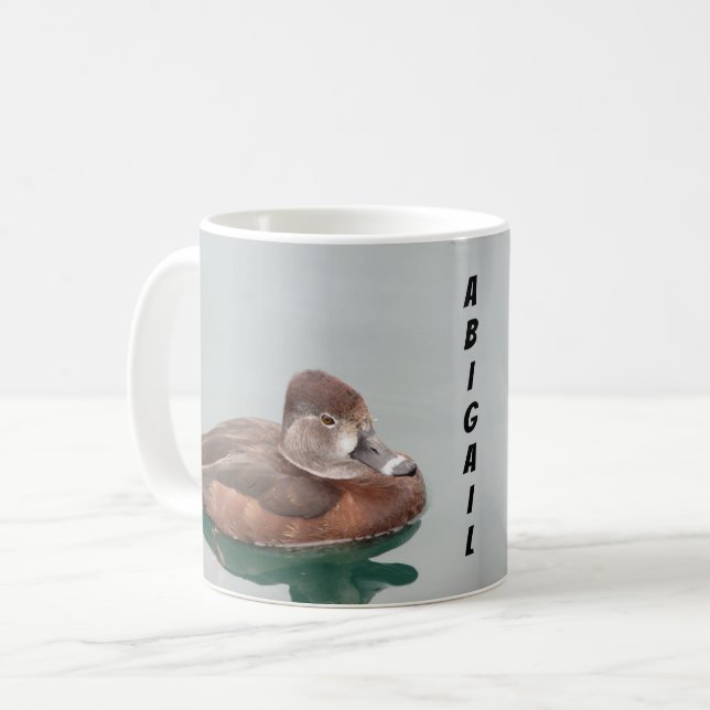 Caneca De Café Pato Foto Cute Lake Bird Brown Lakeside (Frente Esquerda)