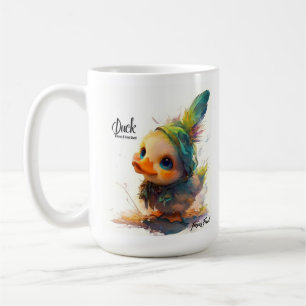 Caneca De Café Pato Leve Sobre E Descubra O Café Mug