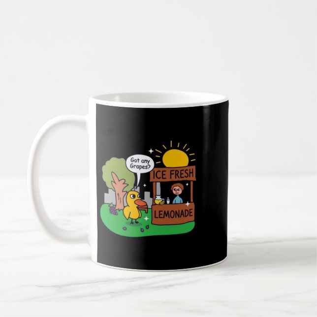 Caneca De Café Pato Limonada de Uvas na Banca (Esquerda)