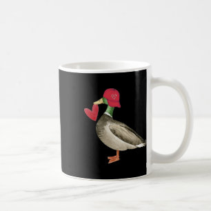 Caneca De Café Pato Mallard do Dia dos Namorados Retro Groovy Cor