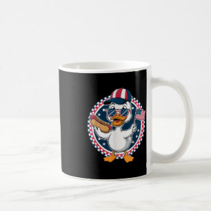 Caneca De Café Pato Patriótico Engraçado Bandeira Dos EUA Cachorr