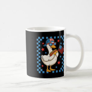 Caneca De Café Pato Patriótico Engraçado Bandeira Dos EUA Cachorr