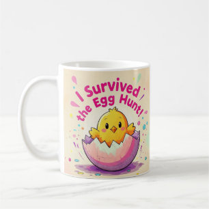 Caneca De Café Pato Sobreviveu À Caça Do Ovo