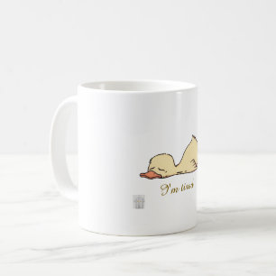 Caneca De Café Pato Sonolento "Estou Cansado"