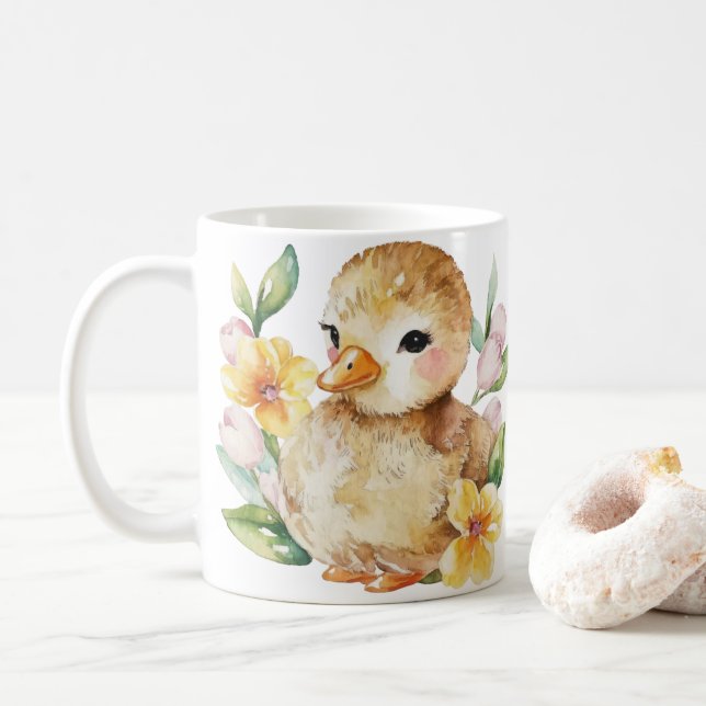 Caneca De Café Patos Bonitos (Com Donut)