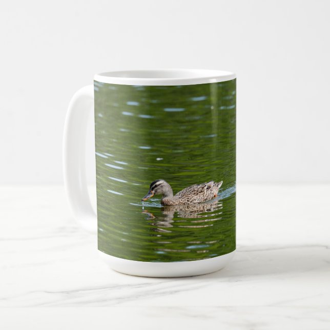 Caneca De Café Patos em um Lago Verde (2) (Frente Esquerda)