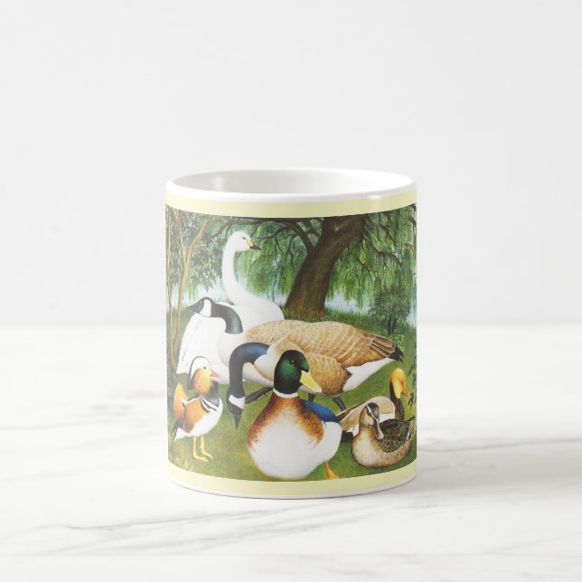 Caneca De Café Patos, gansos e pássaros cisnes (Centro)
