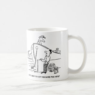 Caneca De Café Patrão de navio pede redes de pesca a tripulante j