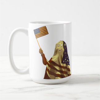 Caneca De Café Patriotic American Flag Ghost Halloween