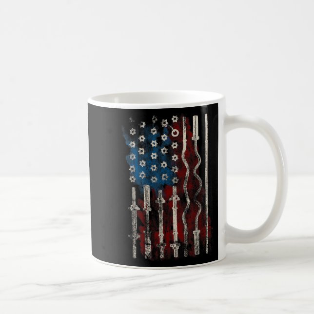 Caneca De Café Patriotic American Flag Gym For Weight Lifters  (Direita)