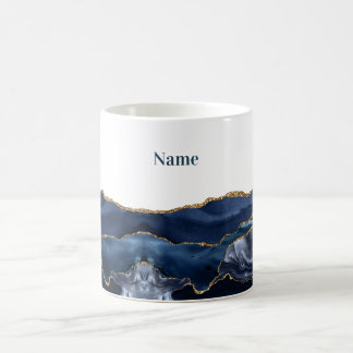 Caneca De Café Patriotic Blue Gold Agate