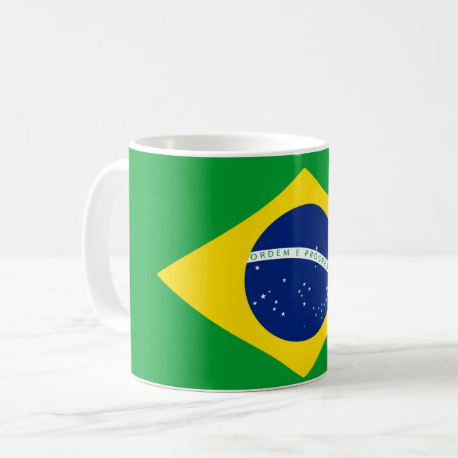 Caneca De Café Patriotic Brazil Flag mug -  (Frente Esquerda)