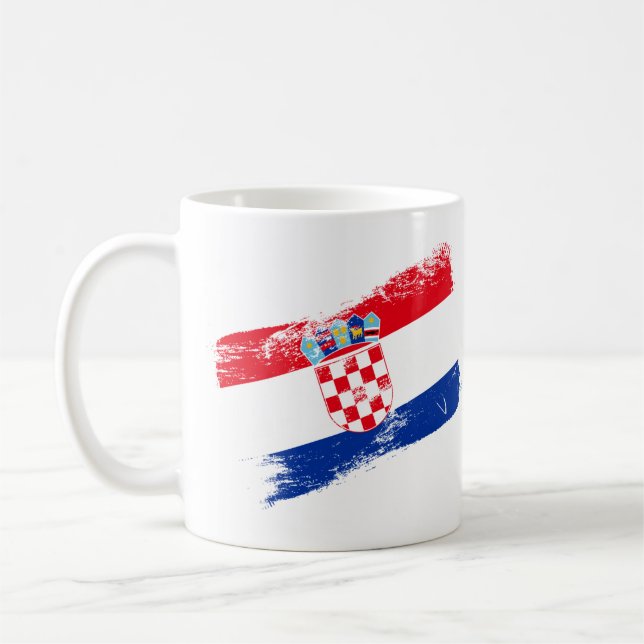 Caneca De Café Patriotic Croatia Coffee Mug – Croatian Flag & Cre (Esquerda)