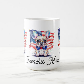 Caneca De Café Patriotic French bulldog frenchie mom