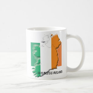 Caneca De Café Patriotic IRISH FLAG Deus abençoe Irlanda