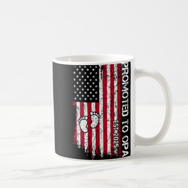 Caneca De Café Patriotic Mens Promoted To Opa Est 2025 First Time (Direita)