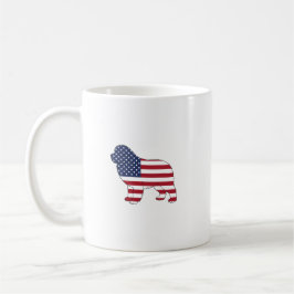 Caneca De Café Patriotic Newf Dog USA Flag Design 4 de julho