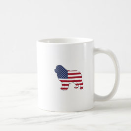 Caneca De Café Patriotic Newf Dog USA Flag Design 4 de julho