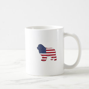 Caneca De Café Patriotic Newf Dog USA Flag Design 4 de julho