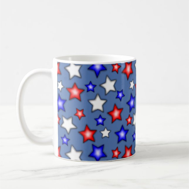 Caneca De Café Patriotic Stars - Blue Coffee Mug (Esquerda)