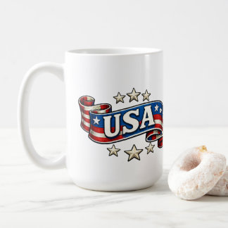 Caneca De Café Patriotic USA Banner