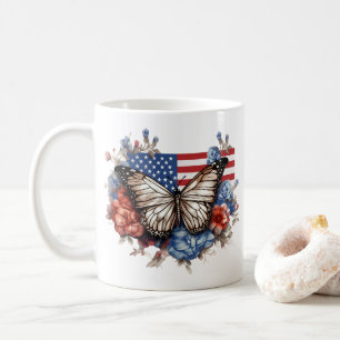 Caneca De Café Patriótica 4 de julho Borboleta