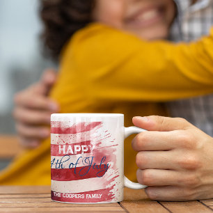 Caneca De Café Patriótica American Flag Feliz 4 de julho Personal