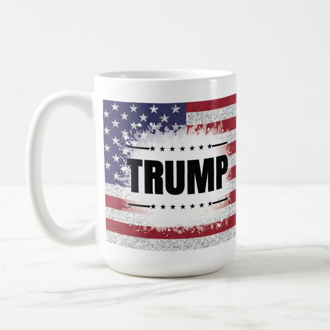 Caneca De Café Patriótica American Flag Trump (Esquerda)