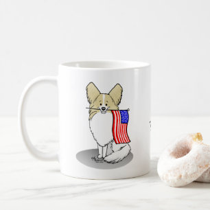 Caneca De Café Patriótica American Flag USA Papillon (limão)