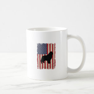 Caneca De Café Patriótica Terra Nova DOG American Flag Vintage