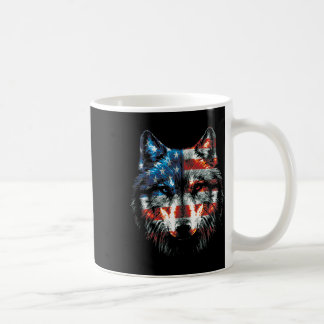Caneca De Café Patriótico 4 de julho Wolf American Flag Wolf L