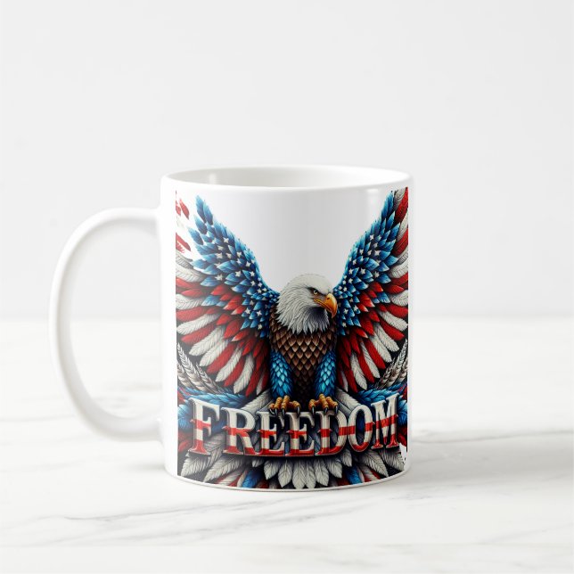 Caneca De Café Patriótico americano Bald Eagle Liberdade de Bande (Esquerda)
