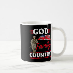 Caneca De Café Patriótico Americano Bandeira da Família Deus País