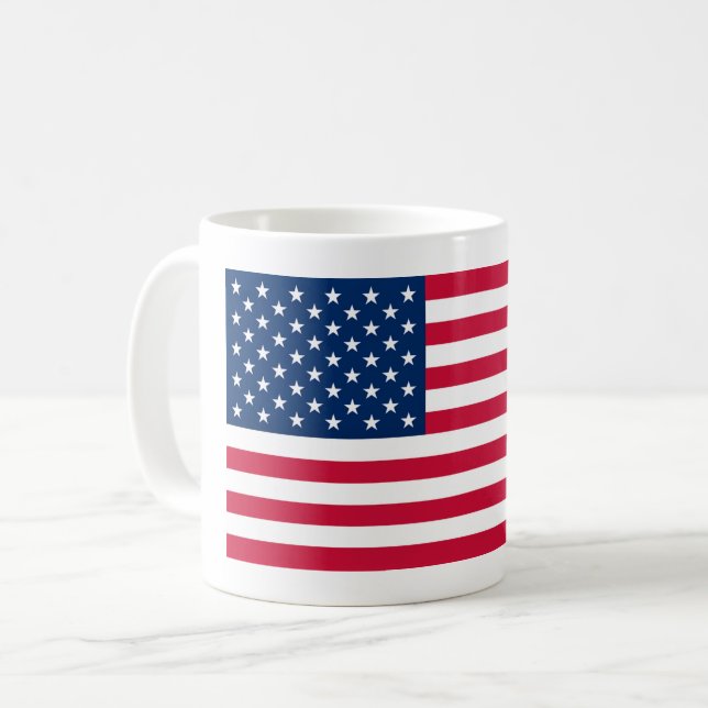 Caneca De Café Patriótico americano Flag Mug (Frente Esquerda)