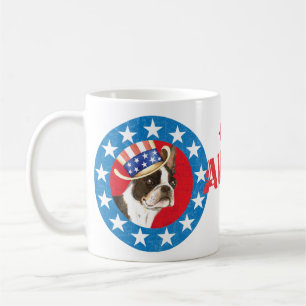 Caneca De Café Patriótico Boston Terrier