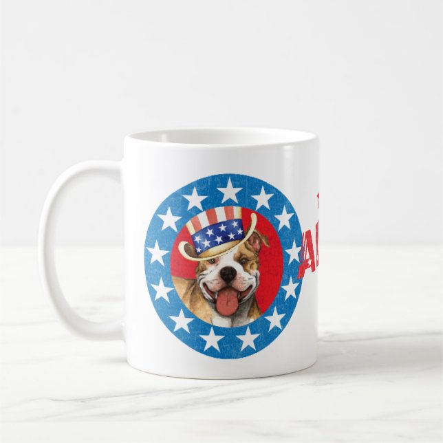 Caneca De Café Patriótico Bull Terrier (Esquerda)
