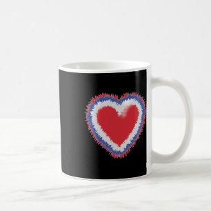 Caneca De Café Patriótico Coração De Tie Dye Nas Cores De Bandeir