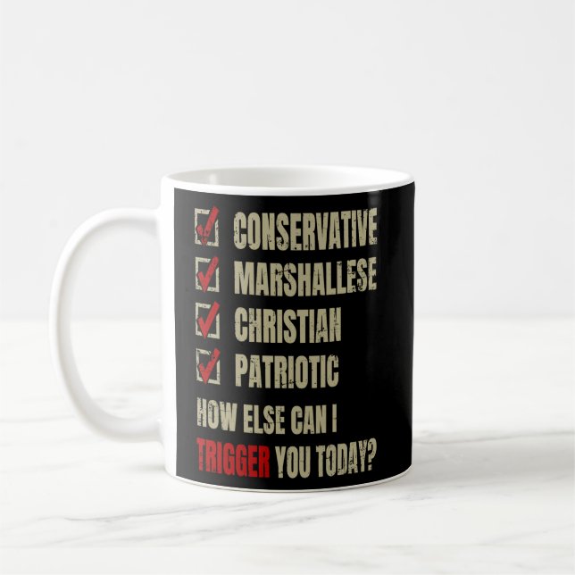 Caneca De Café Patriótico Cristão Conservador Marshallês (Esquerda)