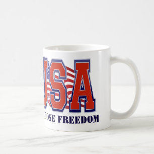 Caneca De Café Patriótico da Liberdade Americana dos EUA