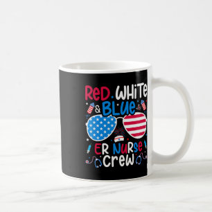 Caneca De Café Patriótico Da Tripulação De Enfermeira Vermelha Az
