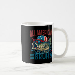 Caneca De Café Patriótico Engraçado Todo Americano Bruh Flag 4º D