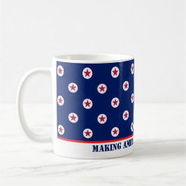 Caneca De Café Patriótico EUA Red White Blue Stars SLOGAN
