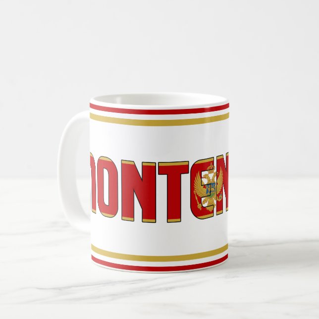 Caneca De Café Patriótico Nacional da Bandeira do Montenegro (Frente Esquerda)