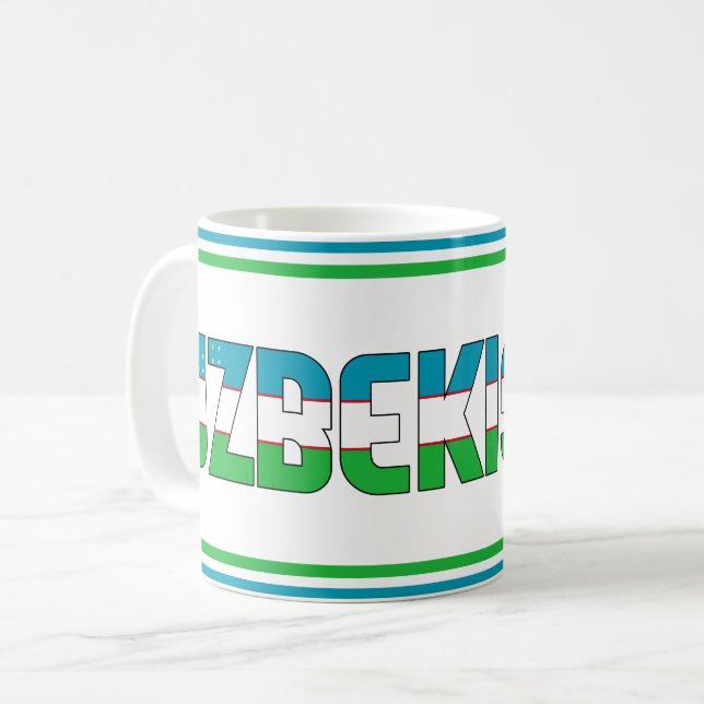 Caneca De Café Patriótico Nacional do Usbequistão (Frente Esquerda)