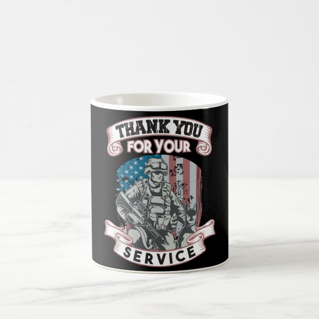 Caneca De Café Patriótico Obrigado Pelo Seu Serviço Veteranos (Centro)