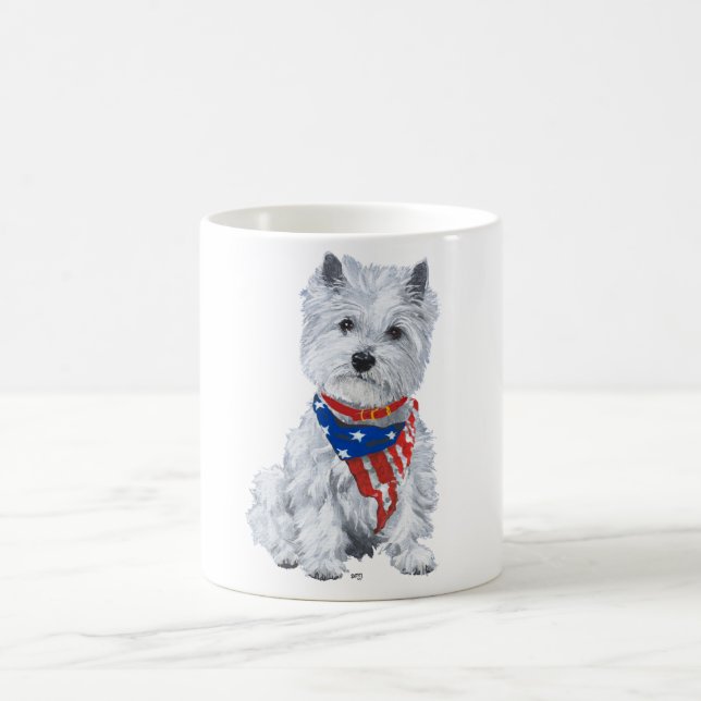Caneca De Café Patriótico Terrier Branco de West Highland (Centro)