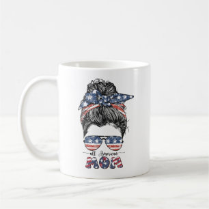 CANECA DE CAFÉ PATRIÓTICO VERMELHO AZUL BRANCO TODA A MÃE AMERICA