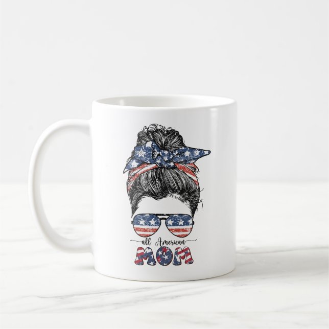 CANECA DE CAFÉ PATRIÓTICO VERMELHO AZUL BRANCO TODA A MÃE AMERICA (Esquerda)