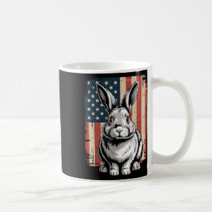 Caneca De Café Patriótico Vermelho Branco Azul Coelhinho Coelho B